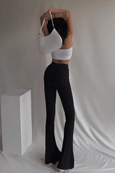 Nature High Waist Flared Hem Pants